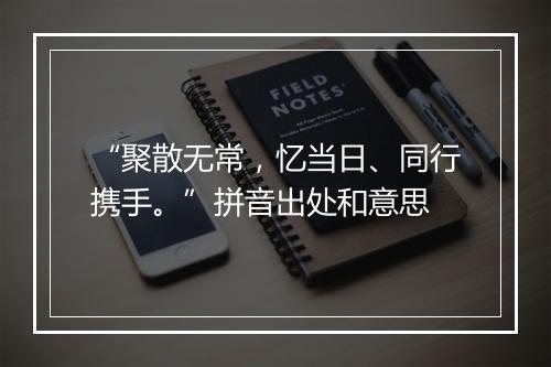 “聚散无常，忆当日、同行携手。”拼音出处和意思