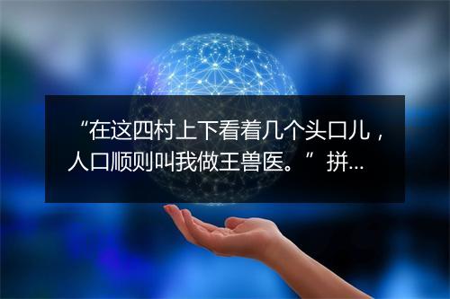 “在这四村上下看着几个头口儿，人口顺则叫我做王兽医。”拼音出处和意思