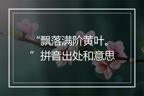 “飘落满阶黄叶。”拼音出处和意思