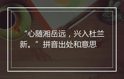 “心随湘岳远，兴入杜兰新。”拼音出处和意思