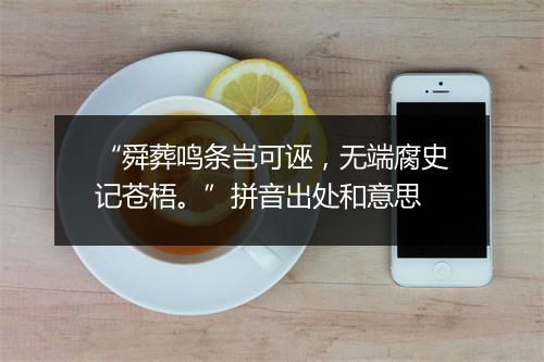 “舜葬鸣条岂可诬，无端腐史记苍梧。”拼音出处和意思