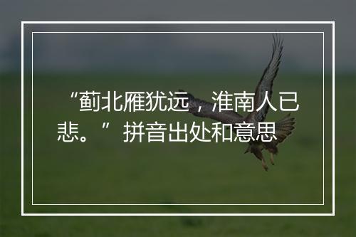 “蓟北雁犹远，淮南人已悲。”拼音出处和意思