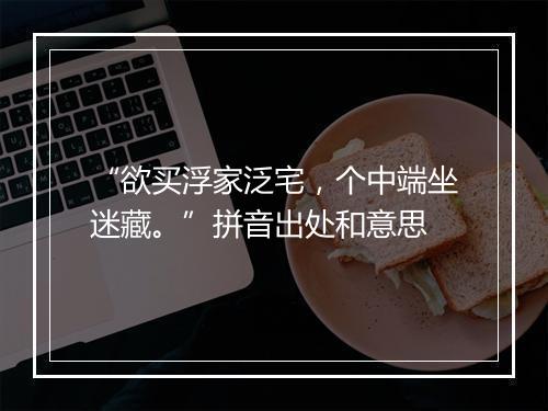 “欲买浮家泛宅，个中端坐迷藏。”拼音出处和意思