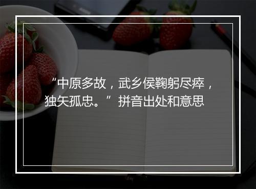 “中原多故，武乡侯鞠躬尽瘁，独矢孤忠。”拼音出处和意思