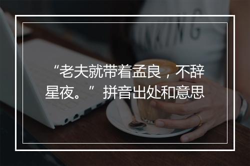 “老夫就带着孟良，不辞星夜。”拼音出处和意思