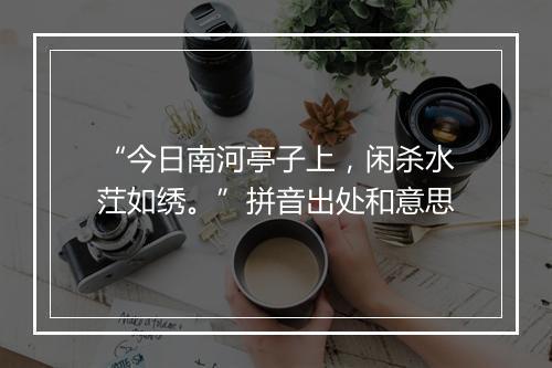 “今日南河亭子上，闲杀水茳如绣。”拼音出处和意思