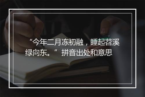 “今年二月冻初融，睡起苕溪绿向东。”拼音出处和意思