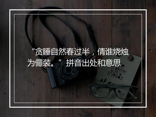 “贪睡自然春过半，倩谁烧烛为儸装。”拼音出处和意思