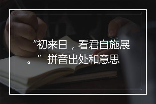 “初来日，看君自施展。”拼音出处和意思