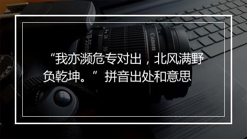 “我亦濒危专对出，北风满野负乾坤。”拼音出处和意思