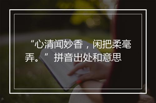 “心清闻妙香，闲把柔毫弄。”拼音出处和意思