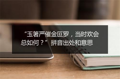 “玉箸严催金叵罗，当时欢会总如何？”拼音出处和意思