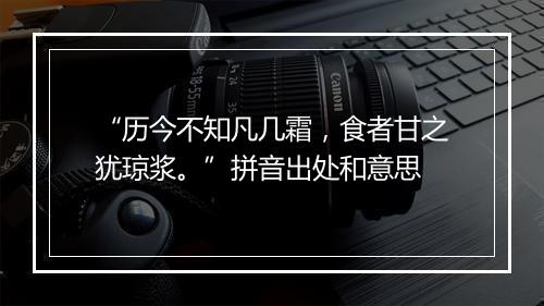 “历今不知凡几霜，食者甘之犹琼浆。”拼音出处和意思