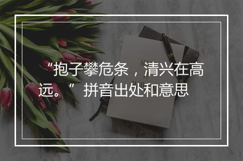 “抱子攀危条，清兴在高远。”拼音出处和意思