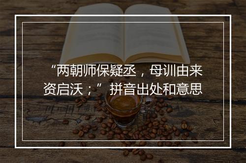 “两朝师保疑丞，母训由来资启沃；”拼音出处和意思