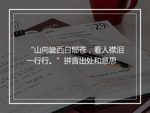 “山向畿西自郁苍，看人襟泪一行行。”拼音出处和意思