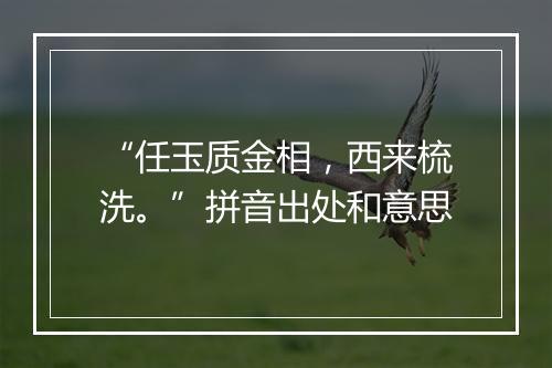 “任玉质金相，西来梳洗。”拼音出处和意思