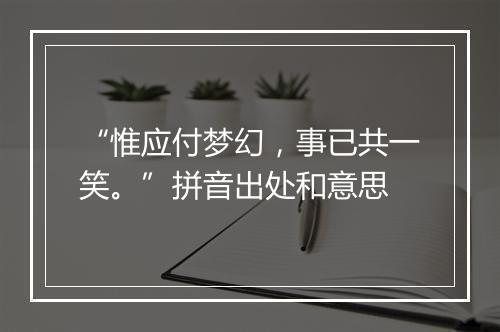 “惟应付梦幻，事已共一笑。”拼音出处和意思