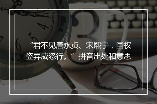 “君不见唐永贞、宋熙宁，国权盗弄威恣行。”拼音出处和意思