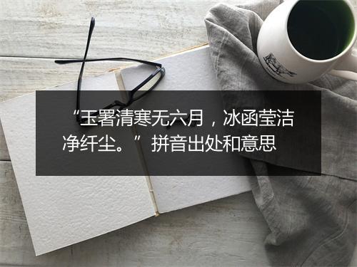 “玉署清寒无六月，冰函莹洁净纤尘。”拼音出处和意思