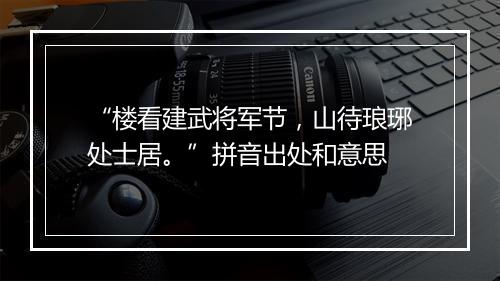 “楼看建武将军节，山待琅琊处士居。”拼音出处和意思