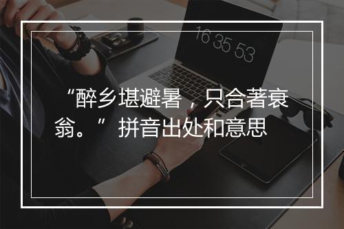 “醉乡堪避暑，只合著衰翁。”拼音出处和意思