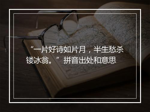 “一片好诗如片月，半生愁杀镂冰翁。”拼音出处和意思