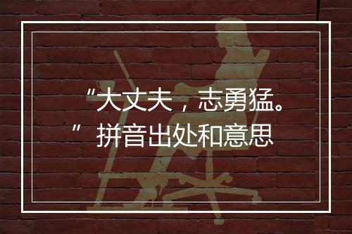 “大丈夫，志勇猛。”拼音出处和意思