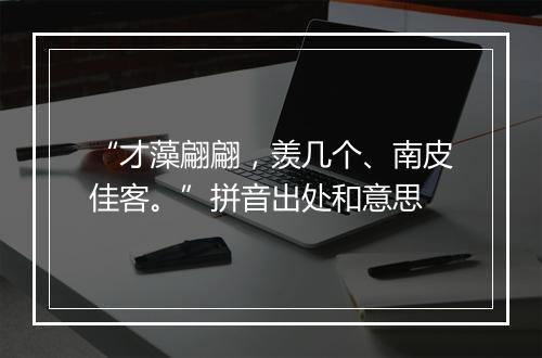 “才藻翩翩，羡几个、南皮佳客。”拼音出处和意思