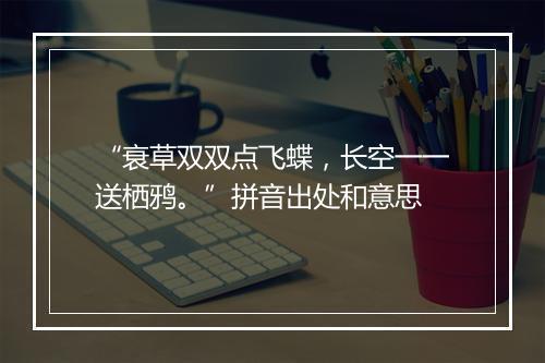 “衰草双双点飞蝶，长空一一送栖鸦。”拼音出处和意思