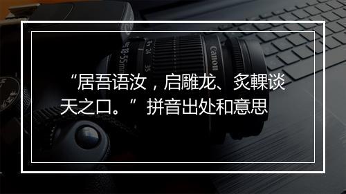 “居吾语汝，启雕龙、炙輠谈天之口。”拼音出处和意思