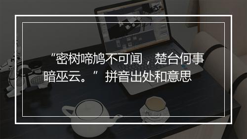 “密树啼鸠不可闻，楚台何事暗巫云。”拼音出处和意思