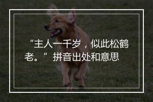 “主人一千岁，似此松鹤老。”拼音出处和意思