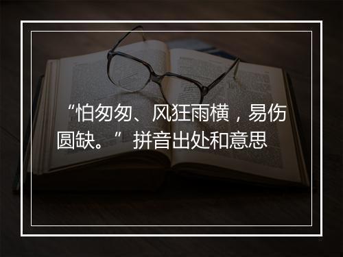 “怕匆匆、风狂雨横，易伤圆缺。”拼音出处和意思