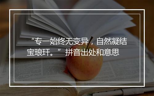 “专一始终无变异，自然凝结宝琅玕。”拼音出处和意思