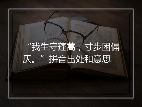 “我生守蓬蒿，寸步困偪仄。”拼音出处和意思