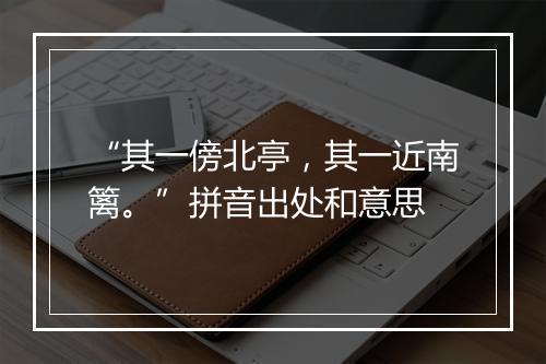 “其一傍北亭，其一近南篱。”拼音出处和意思