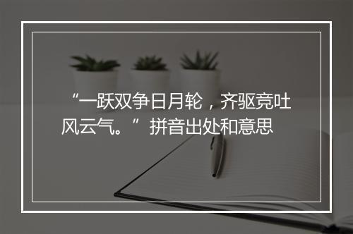 “一跃双争日月轮，齐驱竞吐风云气。”拼音出处和意思