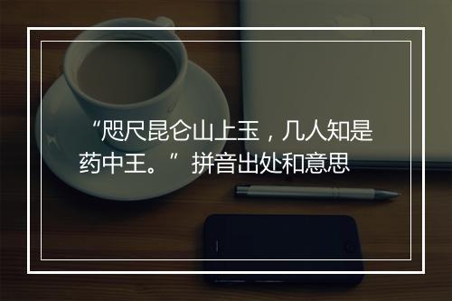 “咫尺昆仑山上玉，几人知是药中王。”拼音出处和意思