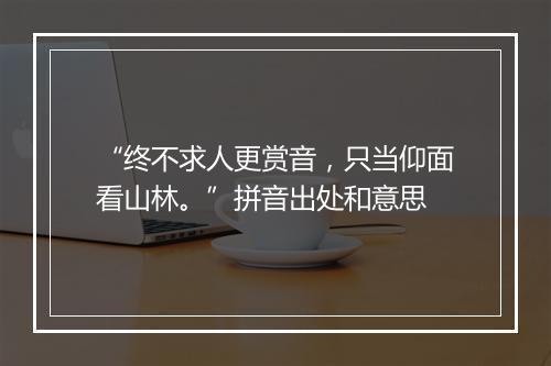 “终不求人更赏音，只当仰面看山林。”拼音出处和意思