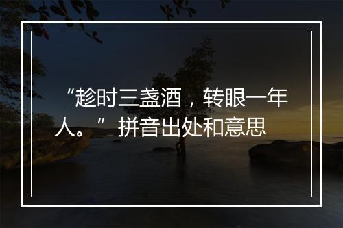 “趁时三盏酒，转眼一年人。”拼音出处和意思