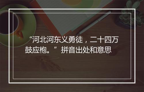 “河北河东义勇徒，二十四万鼓应枹。”拼音出处和意思