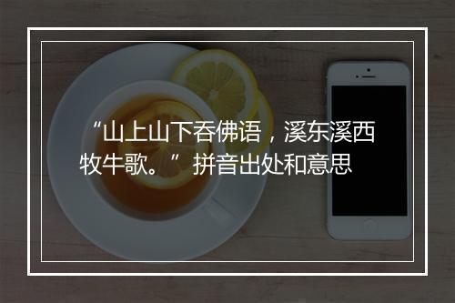 “山上山下吞佛语，溪东溪西牧牛歌。”拼音出处和意思