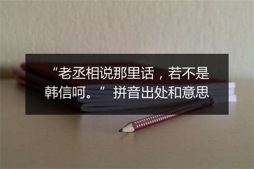 “老丞相说那里话，若不是韩信呵。”拼音出处和意思