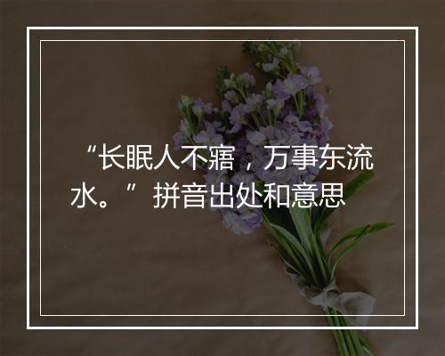 “长眠人不寤，万事东流水。”拼音出处和意思