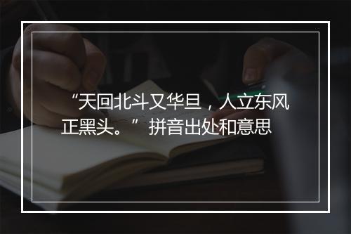 “天回北斗又华旦，人立东风正黑头。”拼音出处和意思