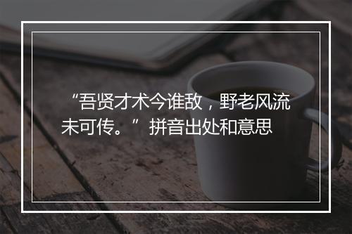 “吾贤才术今谁敌，野老风流未可传。”拼音出处和意思