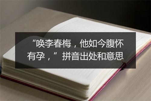 “唤李春梅，他如今腹怀有孕，”拼音出处和意思