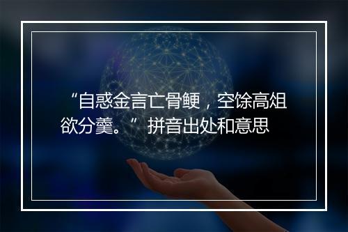 “自惑金言亡骨鲠，空馀高俎欲分羹。”拼音出处和意思