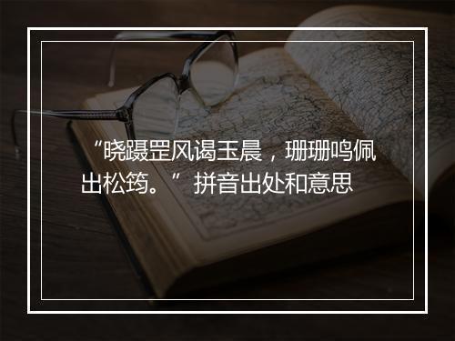 “晓蹑罡风谒玉晨，珊珊鸣佩出松筠。”拼音出处和意思